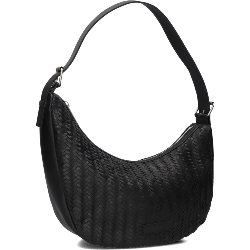 Shabbies Herringbone Schoudertas Zwart Black Dames