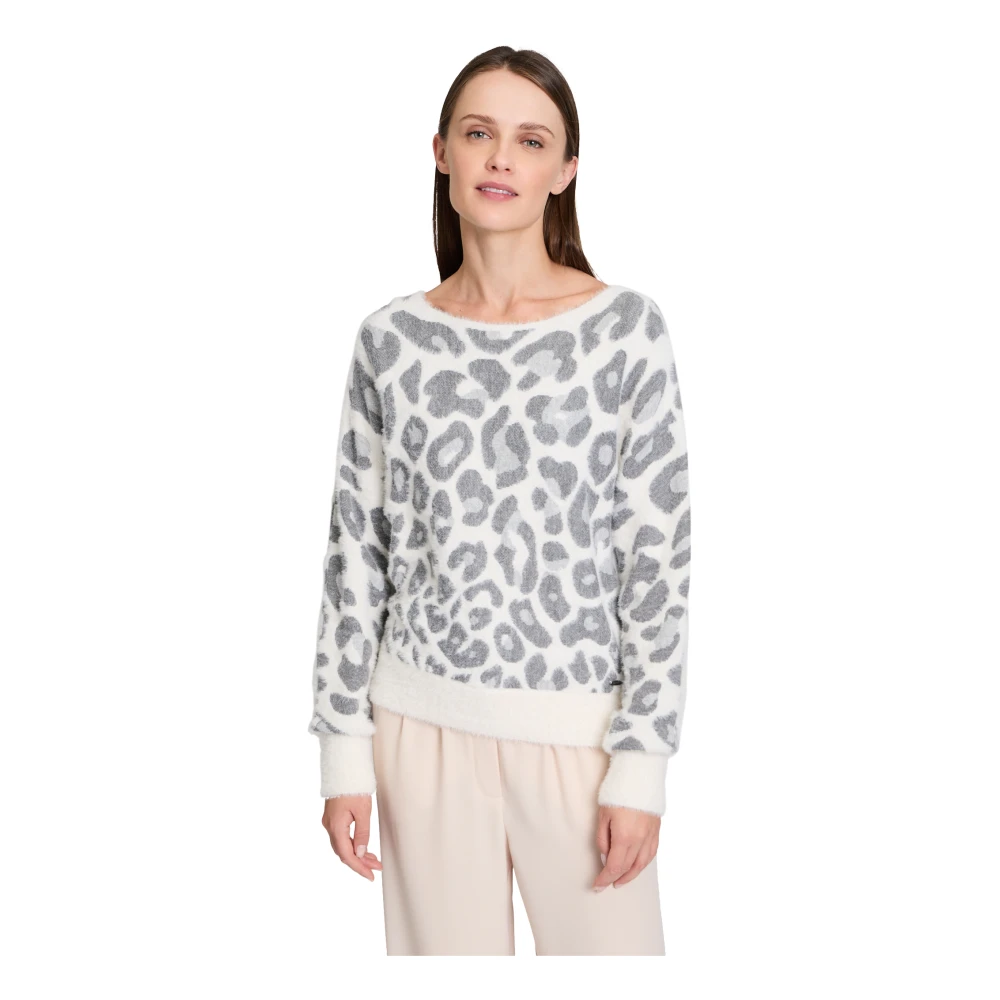 Betty & Co Jacquard Gebreide Trui met U-hals Multicolor Dames