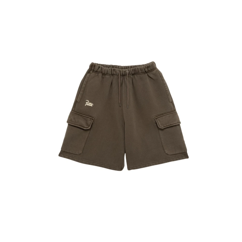 Patta Cargo Shorts in effen katoen Brown Heren