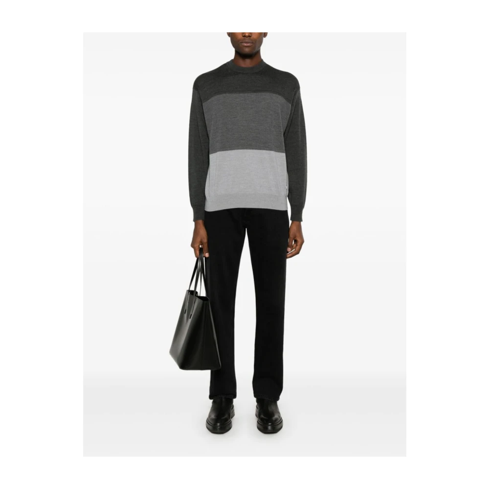 Emporio Armani Gezellige Wollen Trui voor Winterdagen Gray Heren