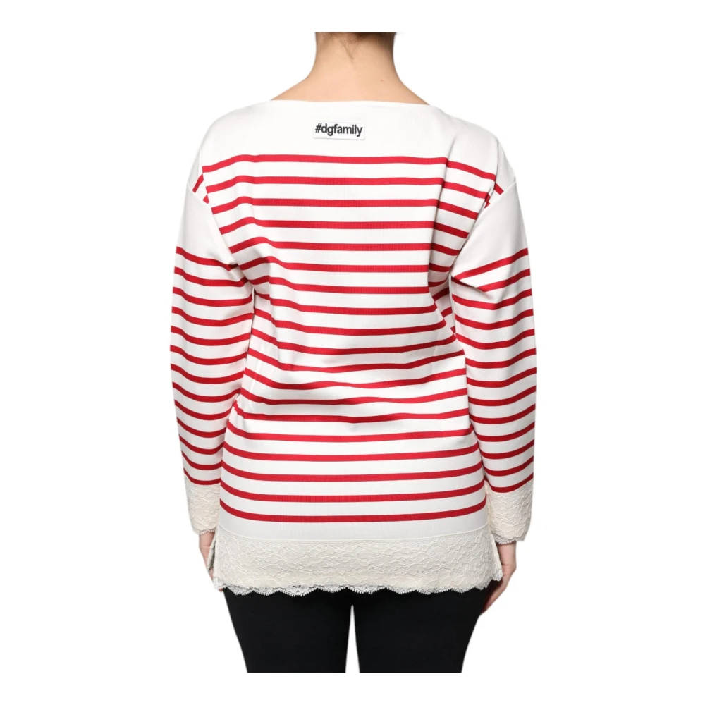 Dolce & Gabbana Gestreepte Logo Longsleeve Top Multicolor Dames