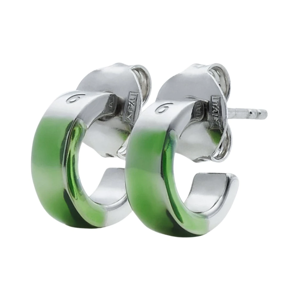 Mm6 Maison Margiela Vrouw Grijs Accessoires Dames, One Size, Zilveren Oorbellen Met Messing Samenstelling