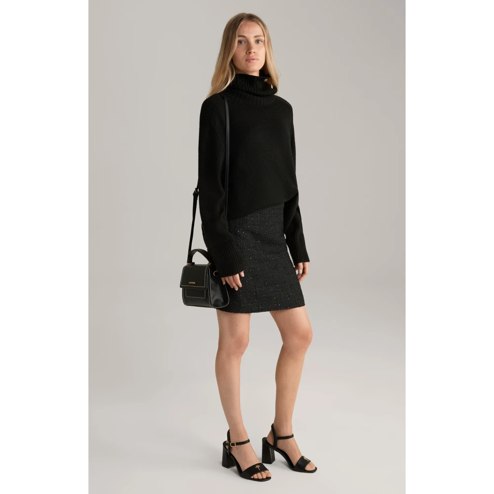 Joop! Tweed Mini Rok met Subtiele Glans Black Dames