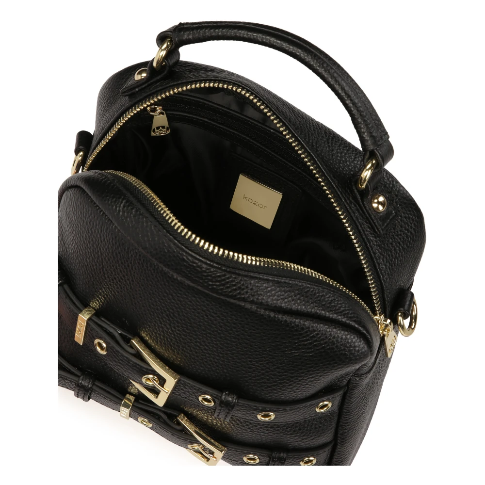Kazar Handtas met handvat en band versierd met gespen Black Dames