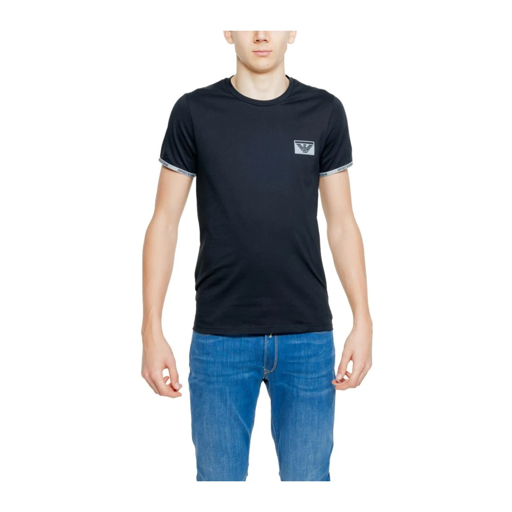 Emporio Armani Zwarte Katoenen Crew Neck T-Shirt Black Heren