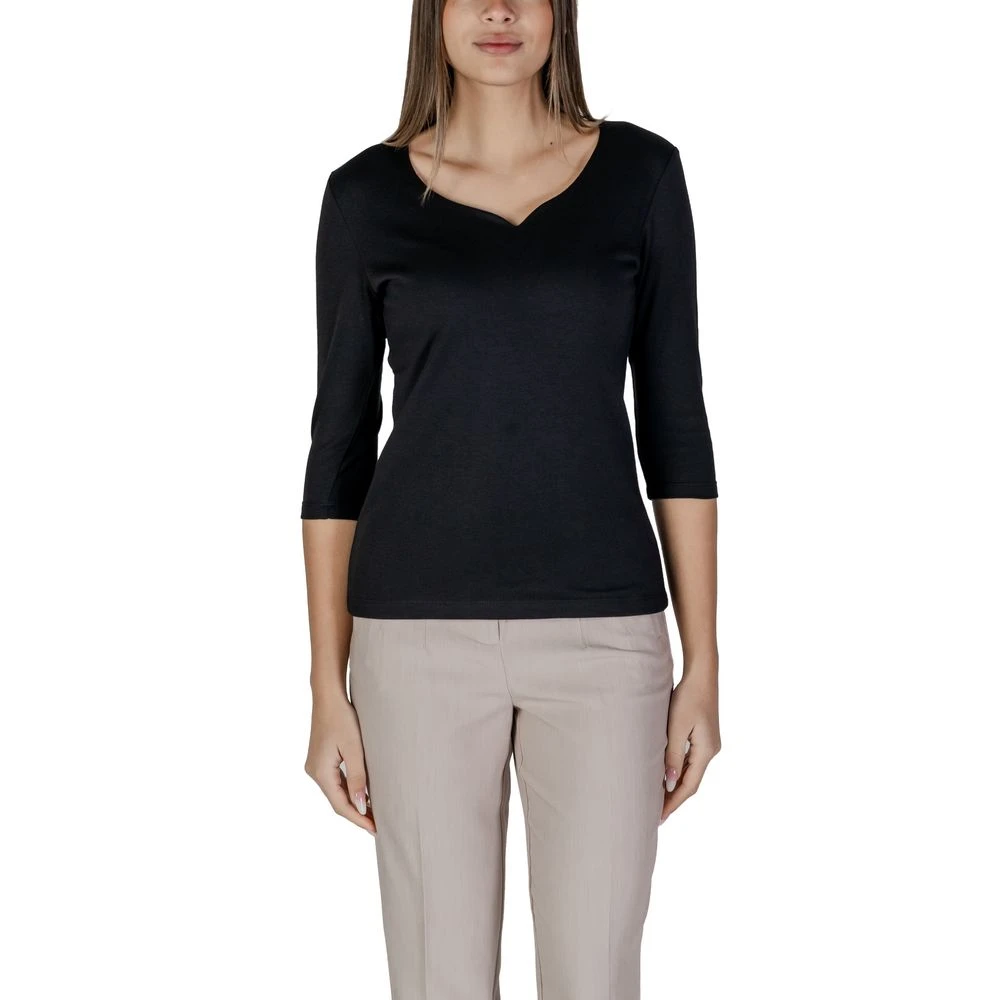 Street One Zwarte Katoenen Dames T-shirt Lente Zomer Black Dames