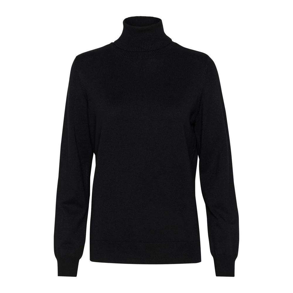 Cream Zwarte Gebreide Coltrui Black Dames