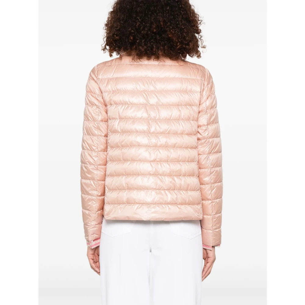 Herno Roze Gewatteerde Jas met Strik Pink Dames