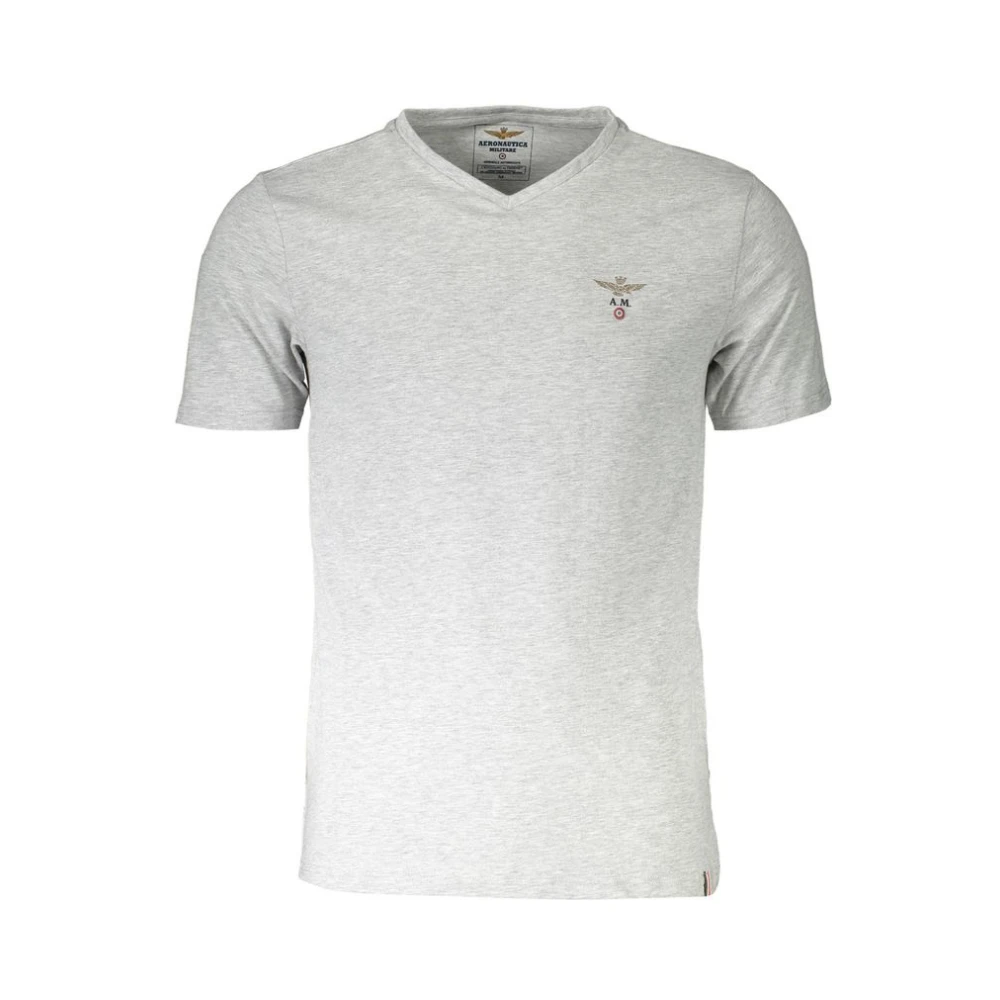 Aeronautica Militare Men's Gray T-Shirts, Xl, Cotton Outer T-Shirt With Logo