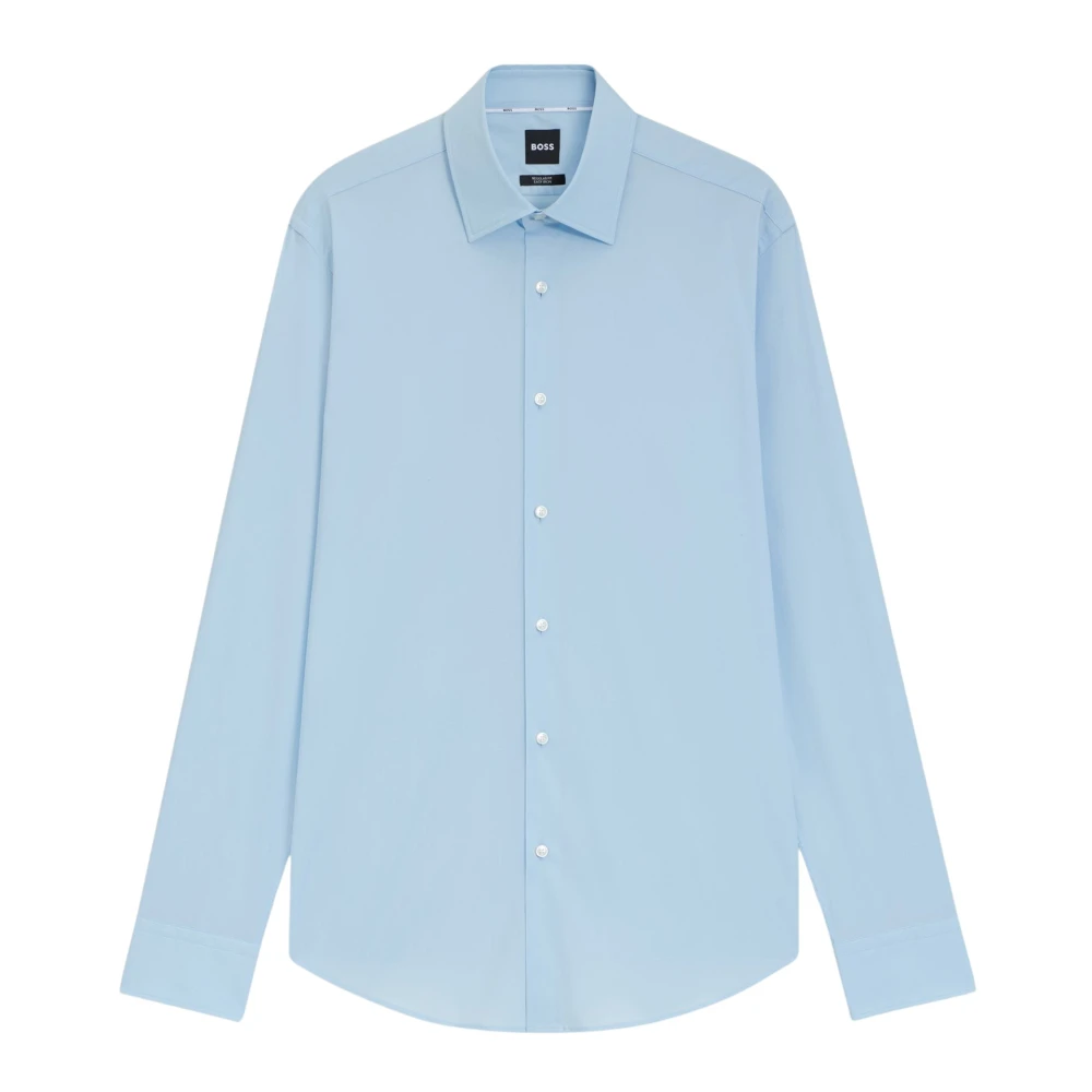 Boss Uomo Blu Scuro Camicia Regular Fit In Cotone Elasticizzato - Immagine 2