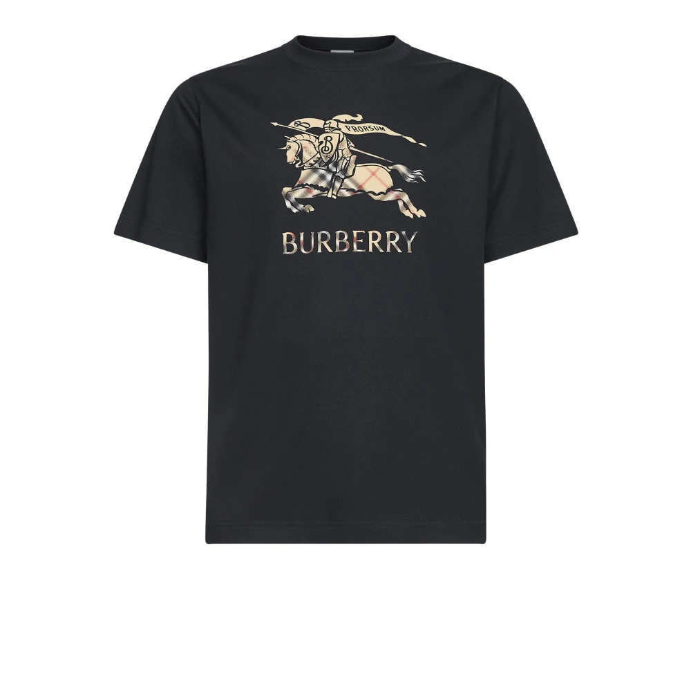 Burberry Men's Black Equestrian Knight T-Shirt