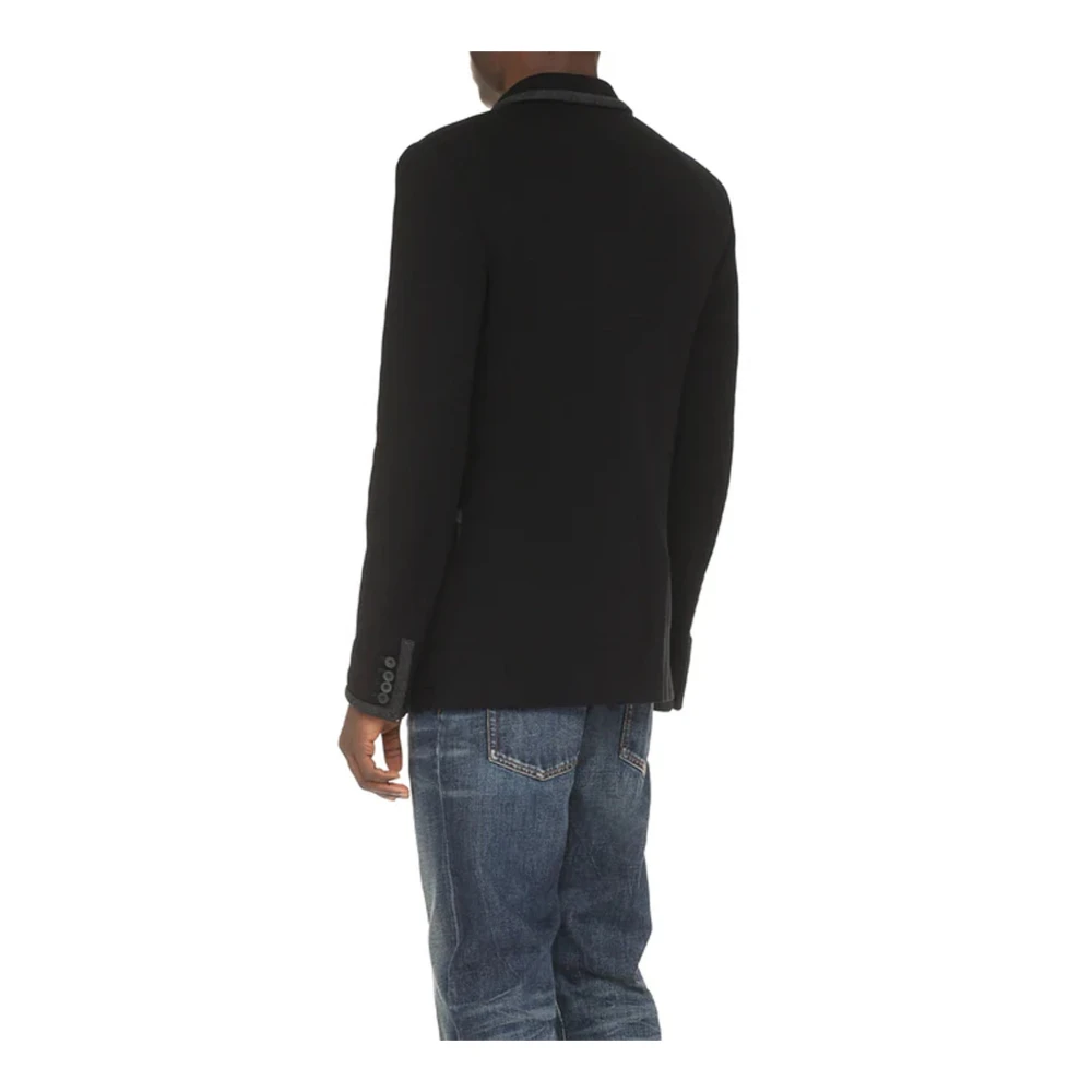 Valentino Zwarte Katoenen Jas Elegante Stijl Black Heren