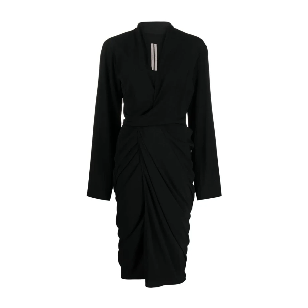 Rick Owens Women's Black Wrap Dresses, Xs, Wrap Dress