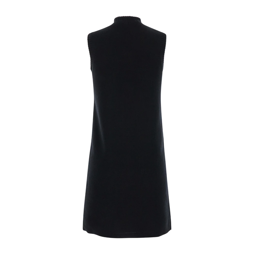 Versace Zwarte Mini Jurk Juweel Knoopsluiting Black Dames