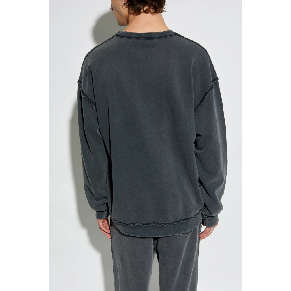 Diesel Sweatshirt met ruwe afwerking S-Boxt-Raw Gray Heren