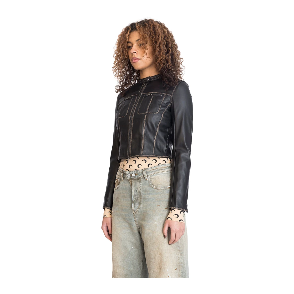 Diesel Zwarte Globe Jas Black Dames