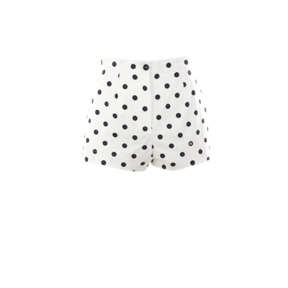Dolce & Gabbana Hoge taille polka dot shorts White Dames