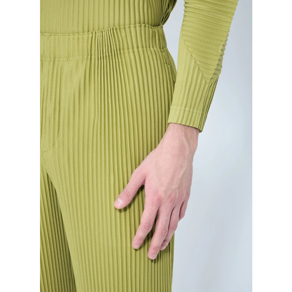 Issey Miyake Geplooide Straight-Leg Broek Green Heren