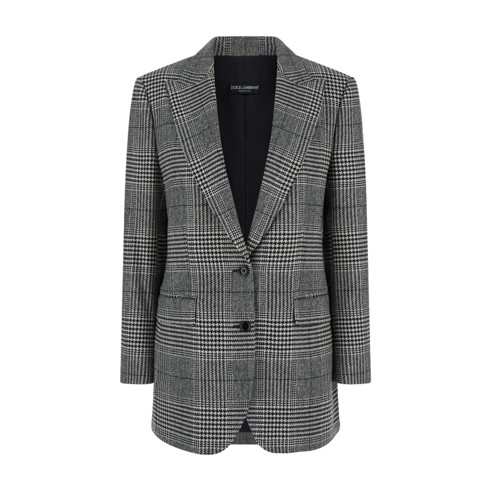 Dolce & Gabbana Women's Grey Prince Of Wales Blazer Jacket