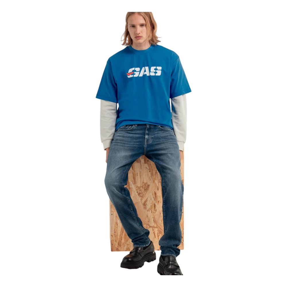 GAS Slim-fit Denim Broek Blue Heren