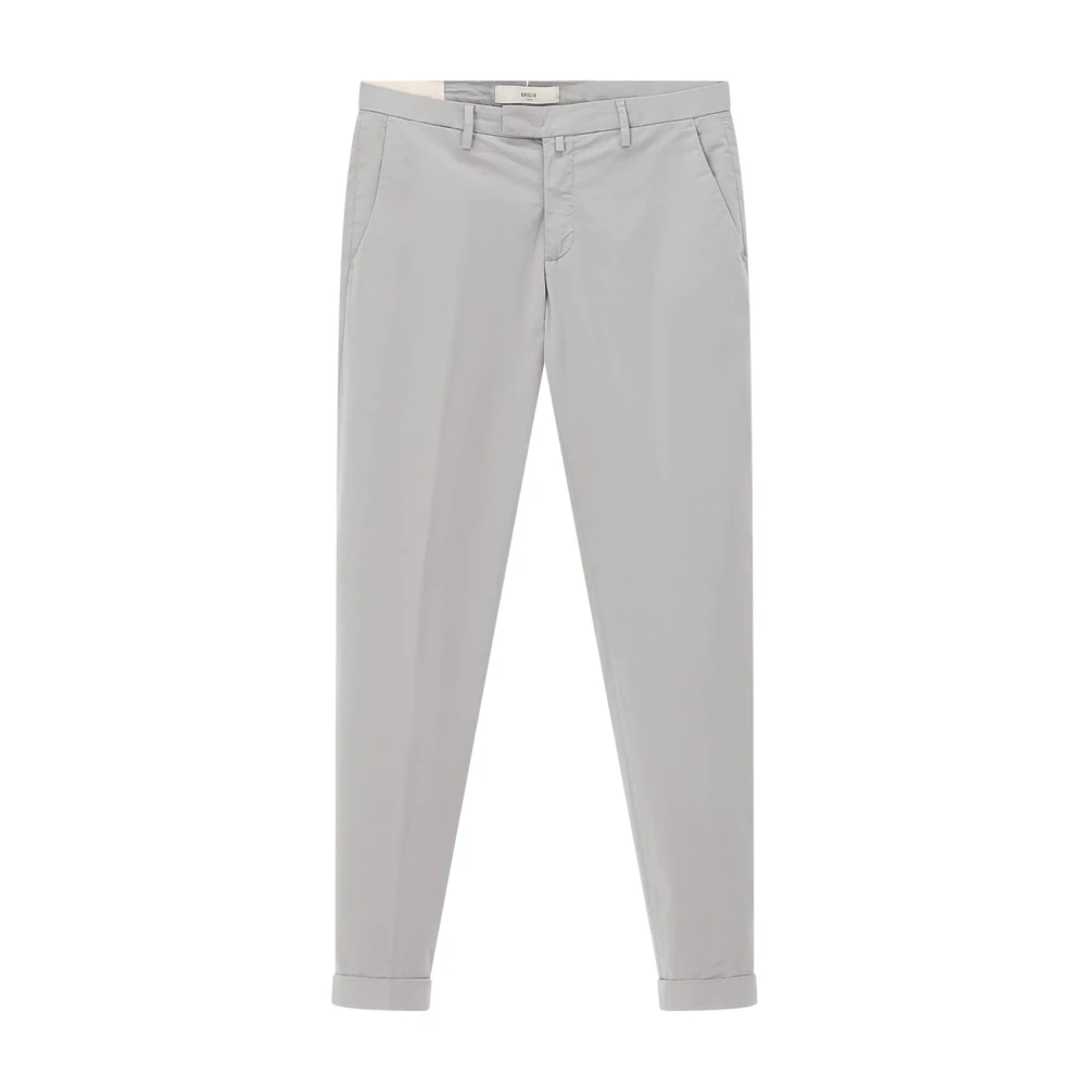 Briglia Herr Grå Byxor L, Bomull, Slim-Fit Chino