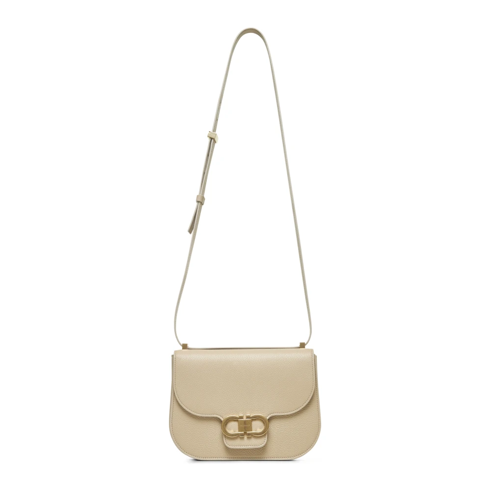 Salvatore Ferragamo Stijlvolle Schoudertas Beige Dames