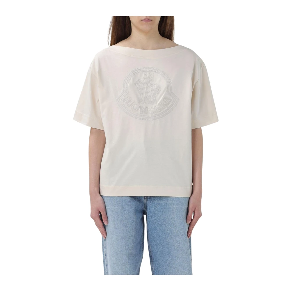 Moncler - Tops > T-Shirts - Beige - Moncler - Modalova