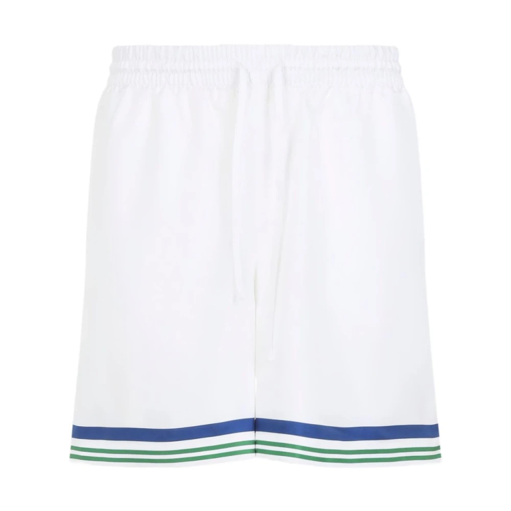 Casablanca Men's White Silk Twill Shorts