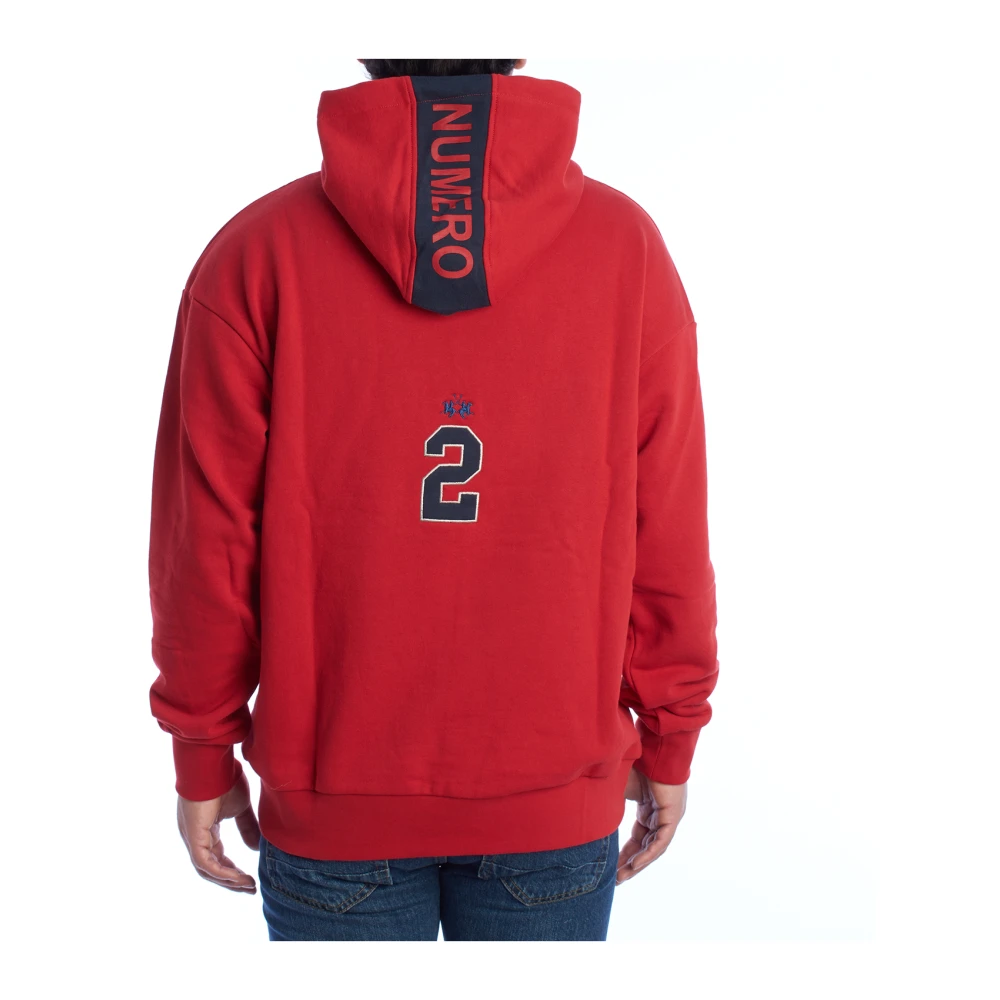 LA MARTINA Hoodie met rits en iconisch ontwerp Red Heren