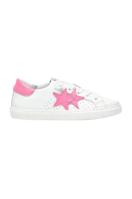 Vita lädersneakers