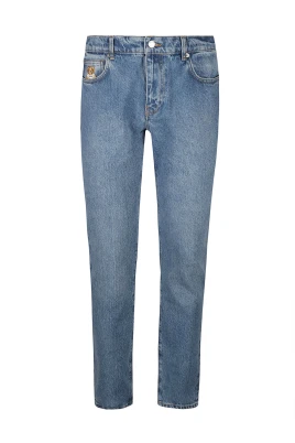 Teddy-Print Slim-Fit Jeans