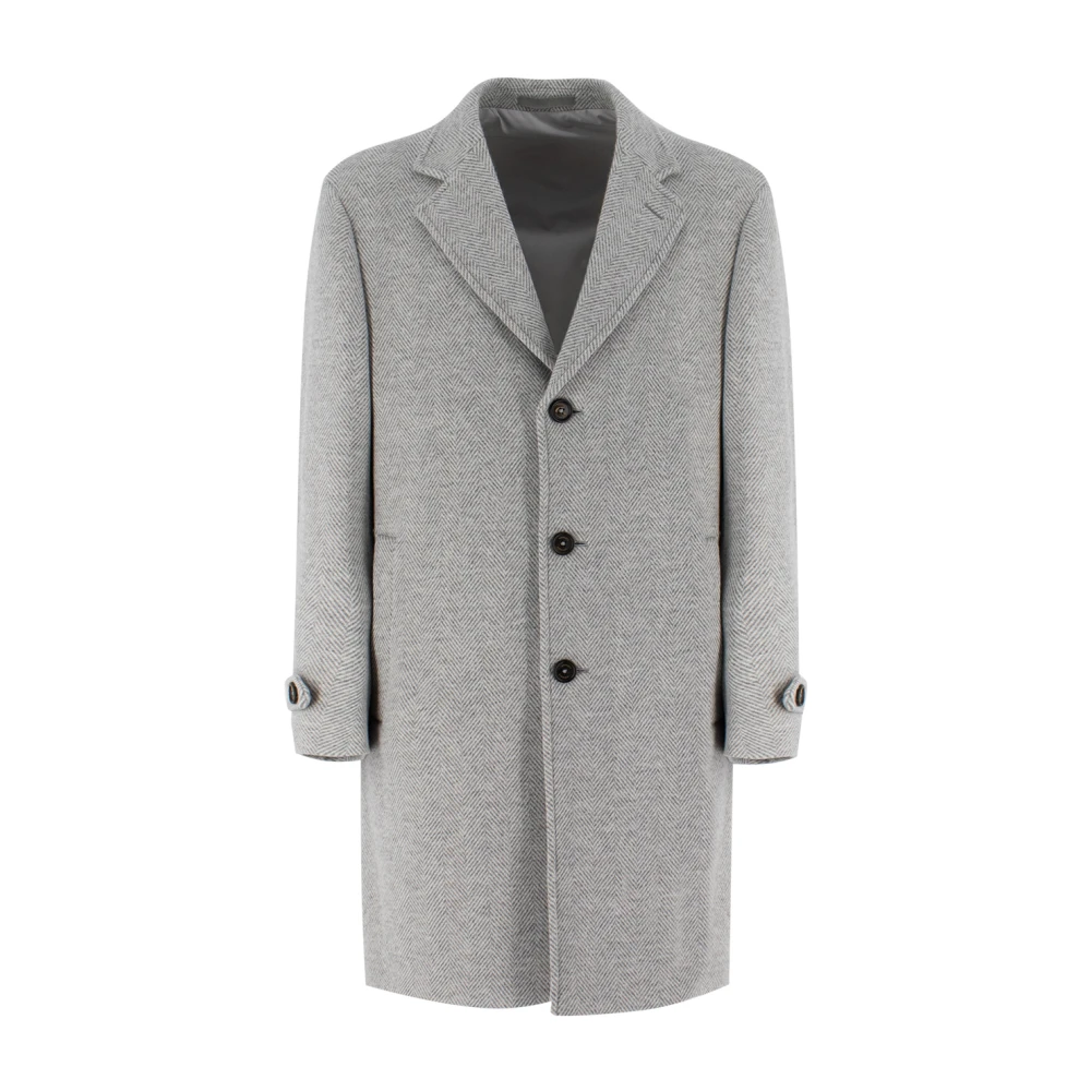 Eleventy Men's Gray Classic Single Breasted Coat