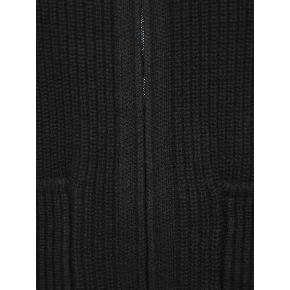 Dell'oglio Zwarte Cardigan Trui Elegante Stijl Black Heren