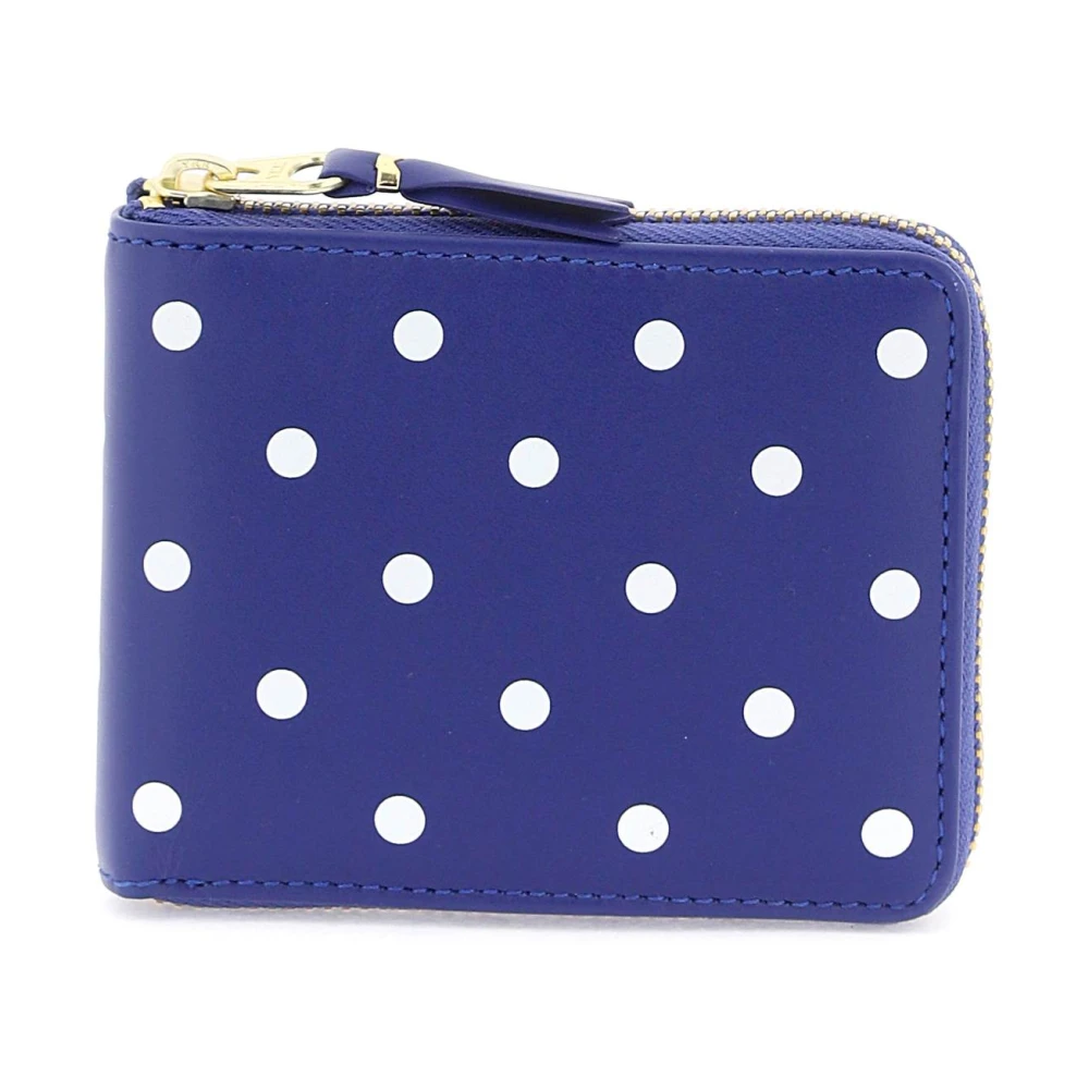 Comme des Garçons Portemonnee met polka dot rits Blue Heren