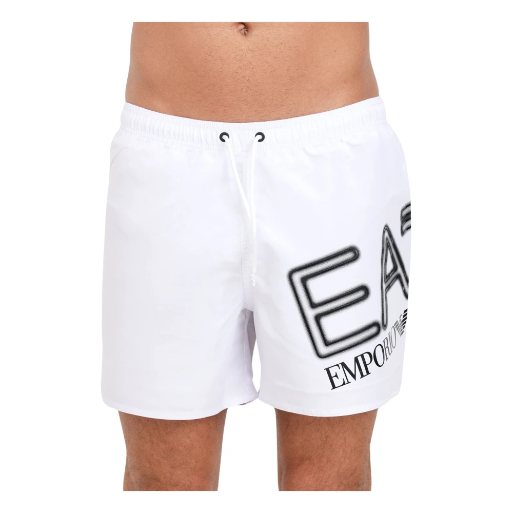 Emporio Armani EA7 Witte Zee Kleding Elastische Taille White Heren