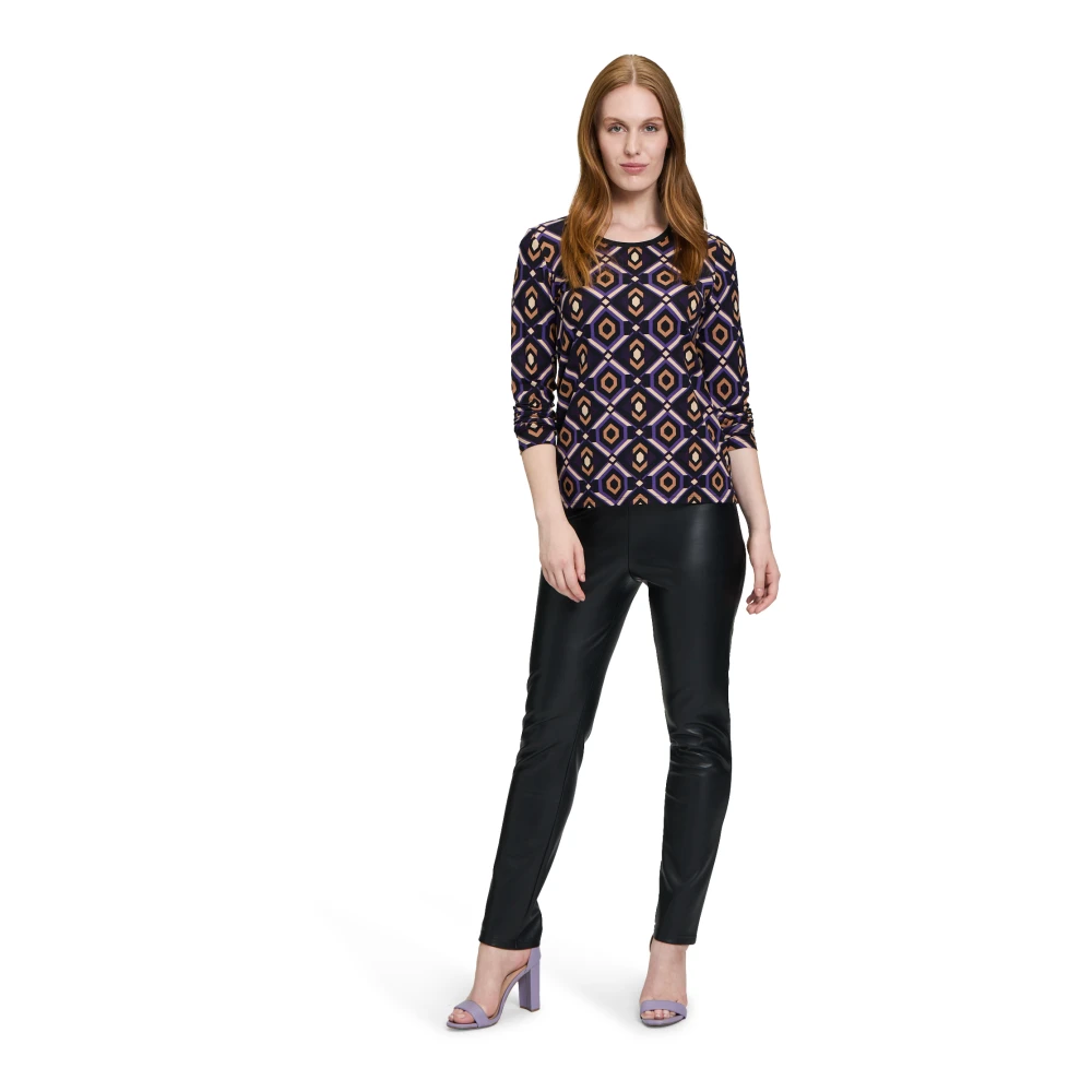 Betty Barclay Bloemen Gestreept Shirt met Glitterstenen Multicolor Dames