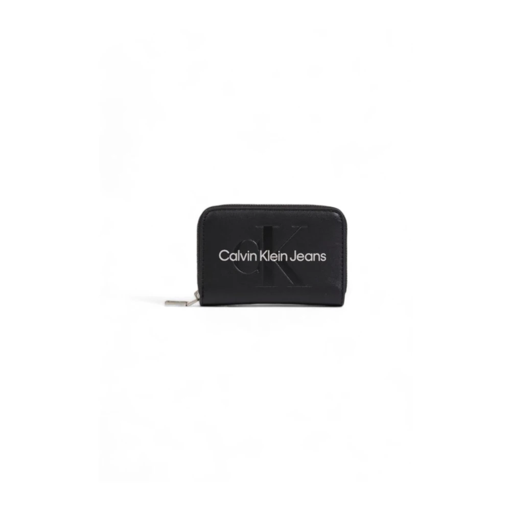 Calvin Klein Jeans Kleine Polyurethaan Portemonnee Lente Zomer Collectie Black Dames