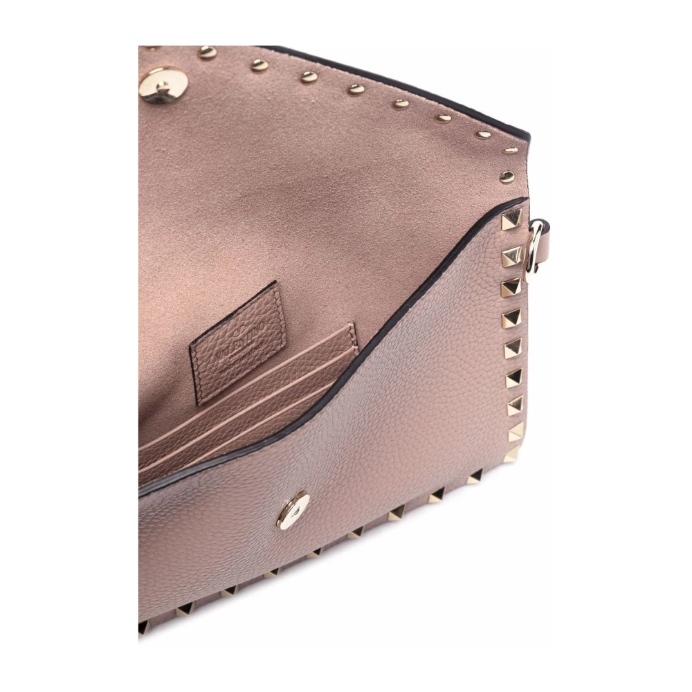 Valentino Garavani Roze leren studded clutch tas Pink Dames