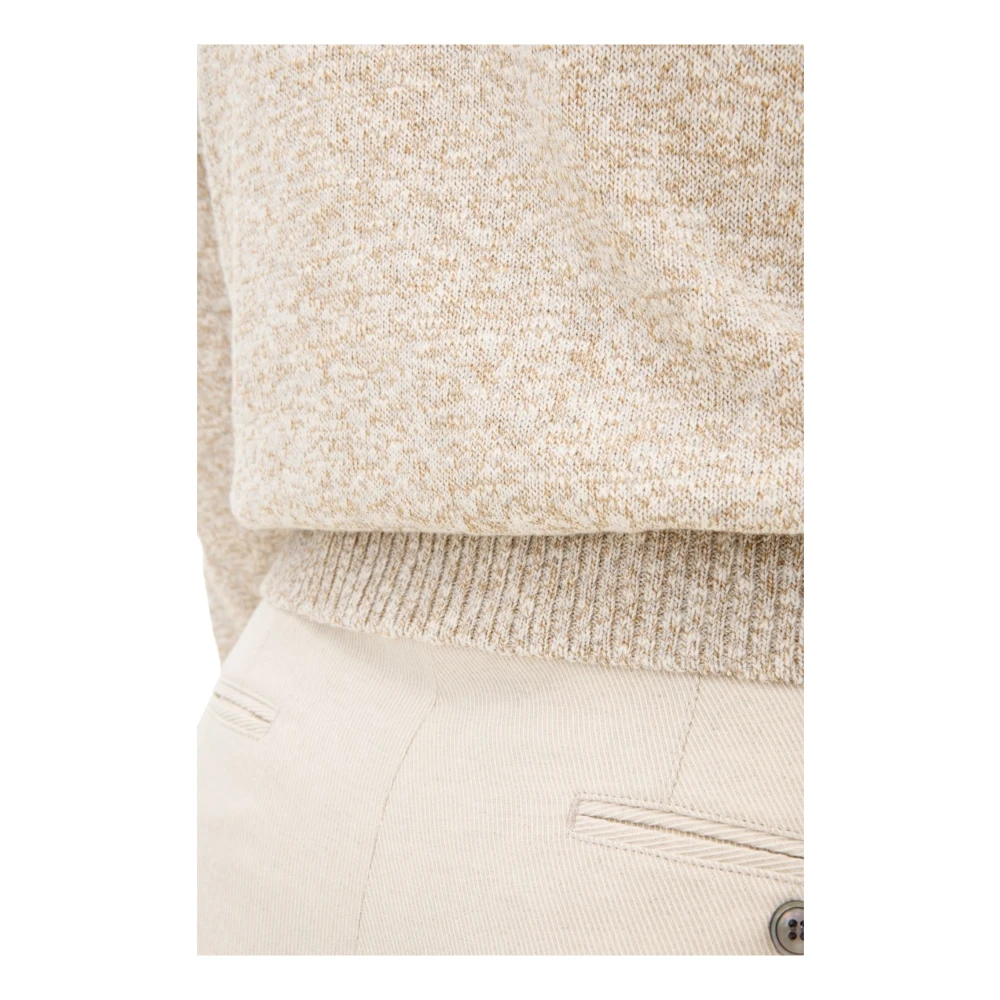 Oscar Jacobson Beige Katoenen Sweater met Ronde hals Beige Heren