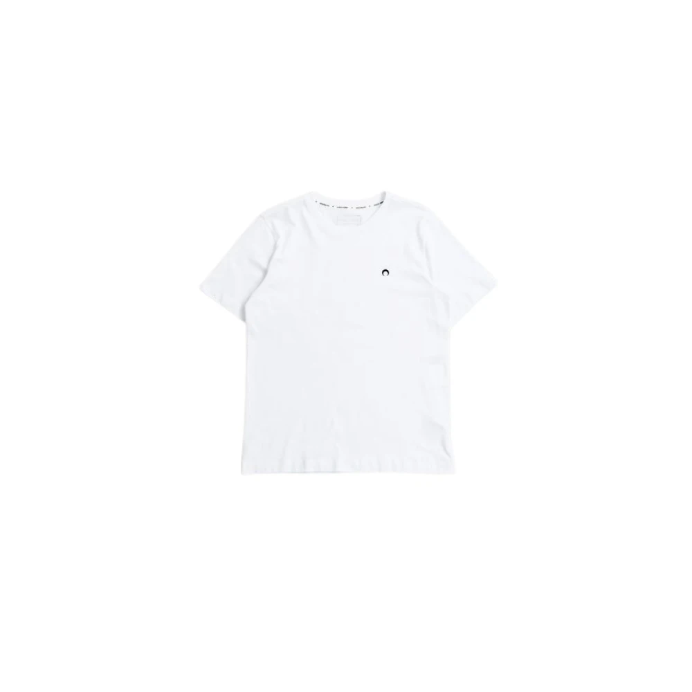 Marine Serre Biologisch Katoenen Maan Logo T-Shirt White Heren