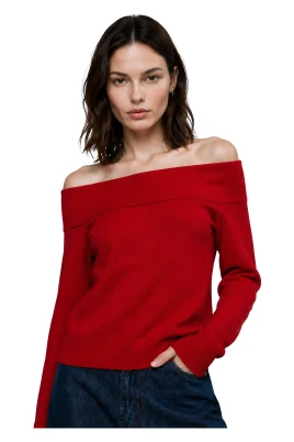 Off-the-Shoulder Ribbed Top