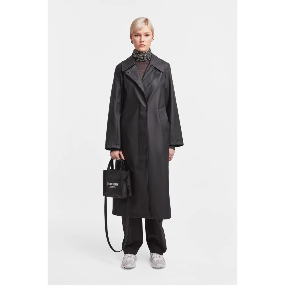 Stutterheim Elegante Regen Trenchcoat Black Dames