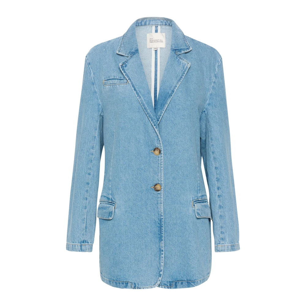 Denim Blazer Jakke Medium Blue Wash