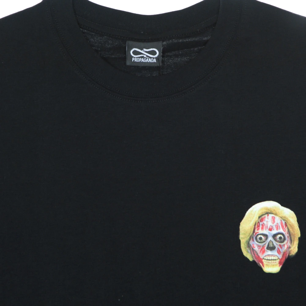 Propaganda Zwarte korte mouw ronde hals T-shirt Black Heren