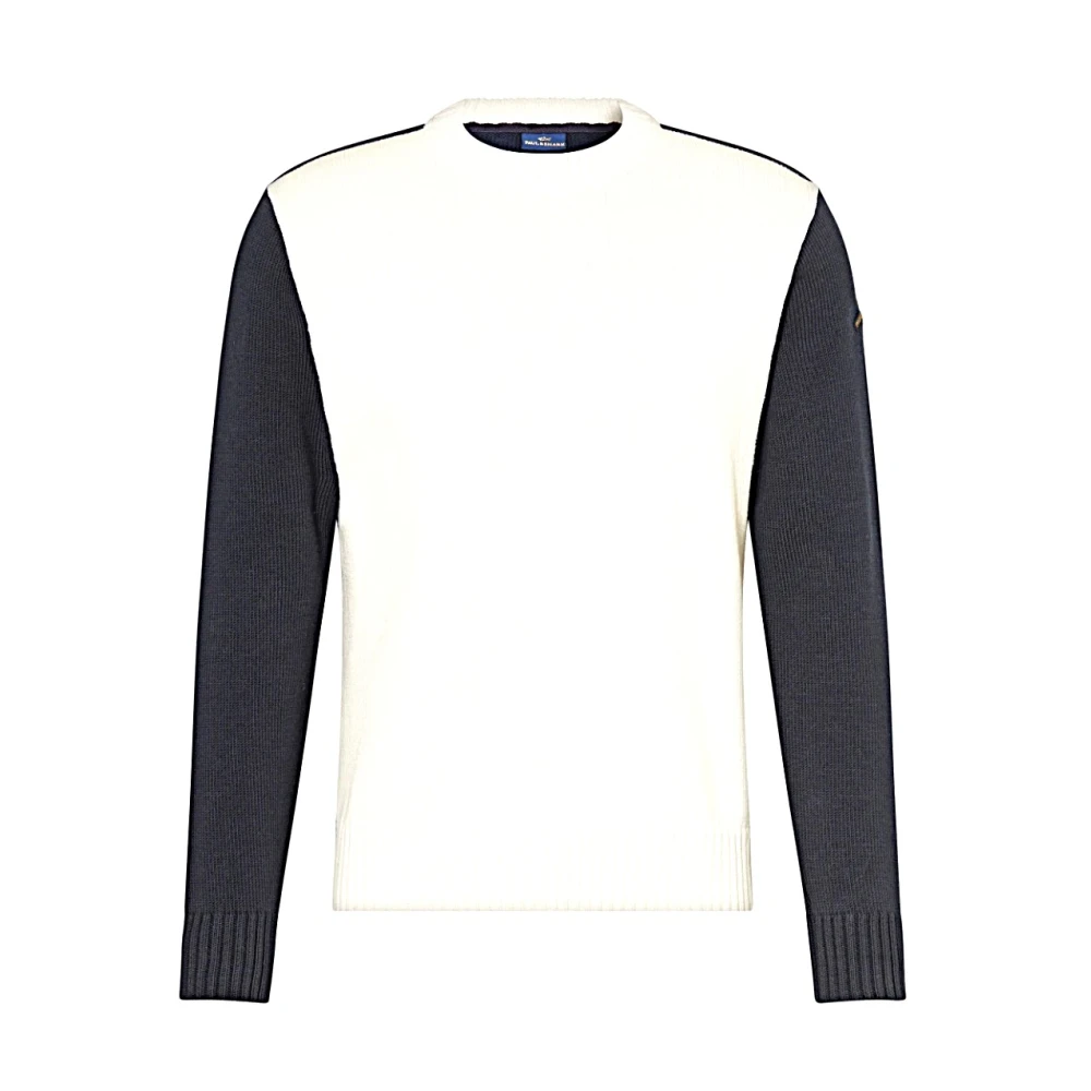 Paul & Shark Men's White Round-Neck Knitwear 3XL