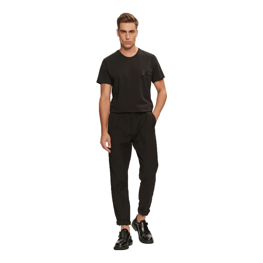 Hugo Boss Regular Fit Katoenen T-shirt Zwart Black Heren