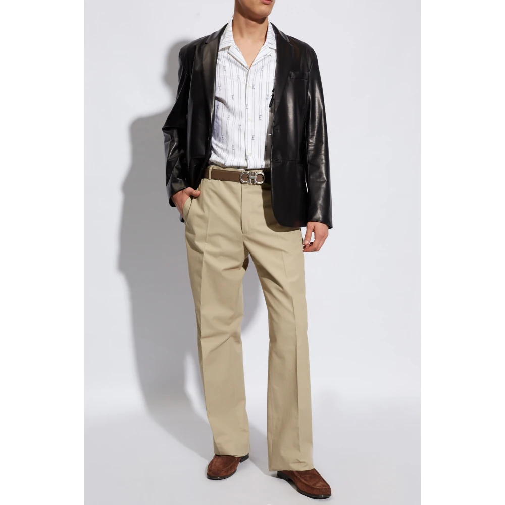 Salvatore Ferragamo Plooivoorpantalon Beige Heren