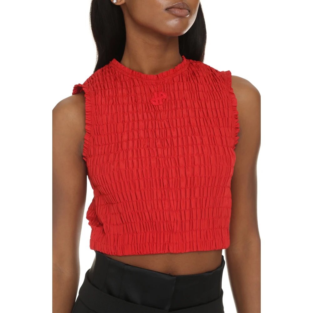 Patou Gerecyclede Polyester Crop Top Red Dames