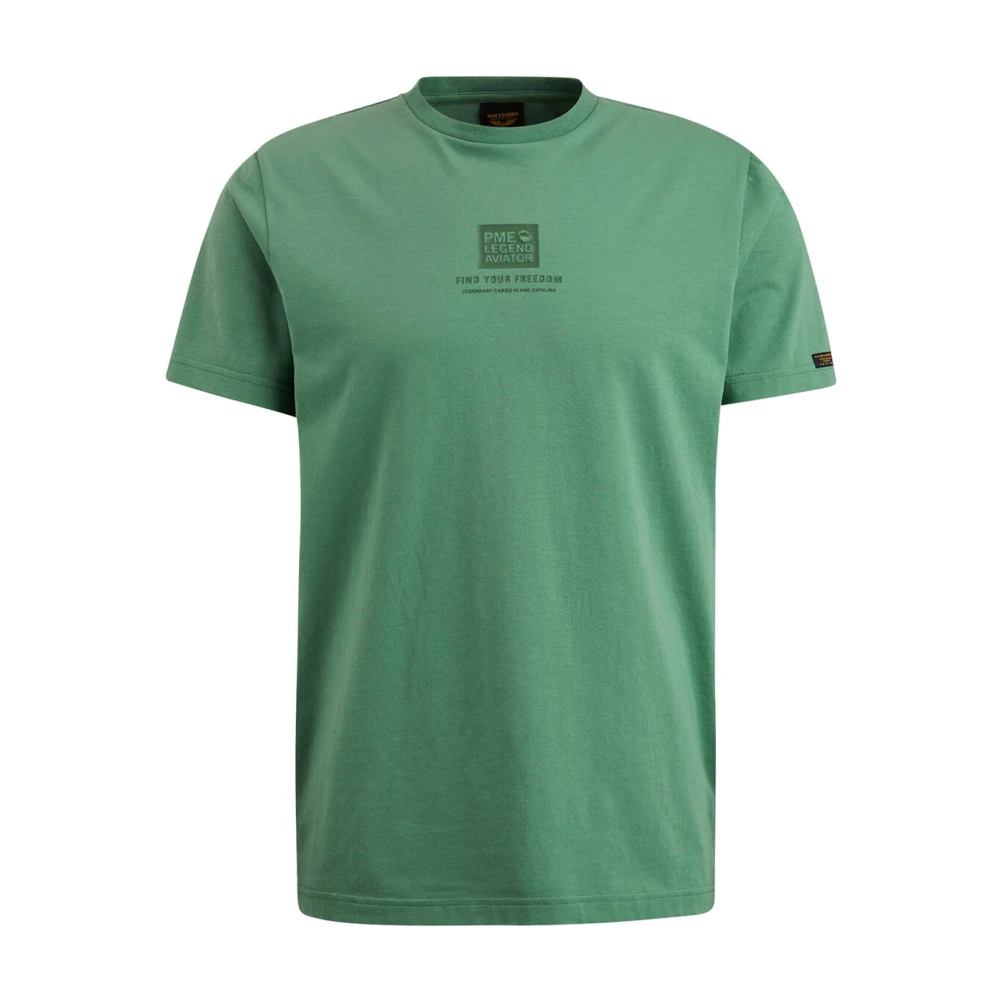 PME LEGEND Heren Polo's & T-shirts Short Sleeve R-neck Cotton Elastan Jersey Groen