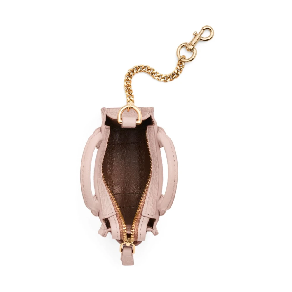 Marc Jacobs Roze Leren Sleutelhanger met Gouden Ketting Pink Dames